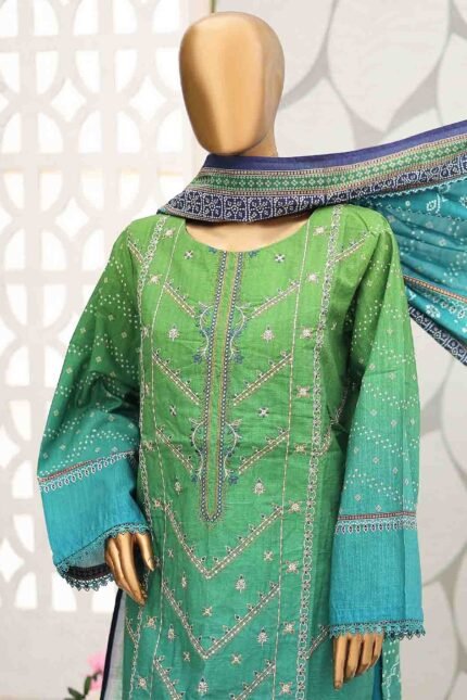 Bin Saeed - Embroidered Khaddar 3 Pc Suit